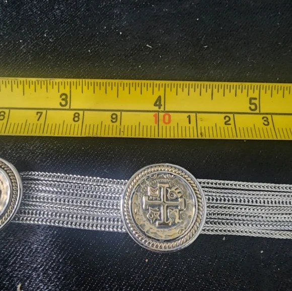 Silver Tone Ship Wreck Natical Coin Replica Bracelet Wedding Beach Jewelry - Picture 5 of 7